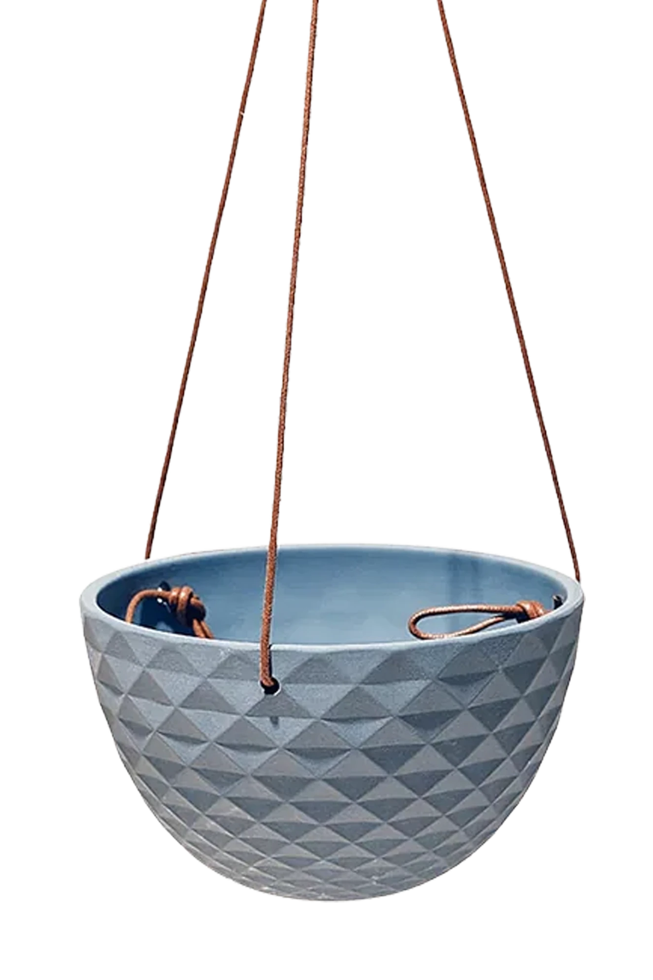 Chive Mofo mini blue grey porcelain hanging planter with no drainage.