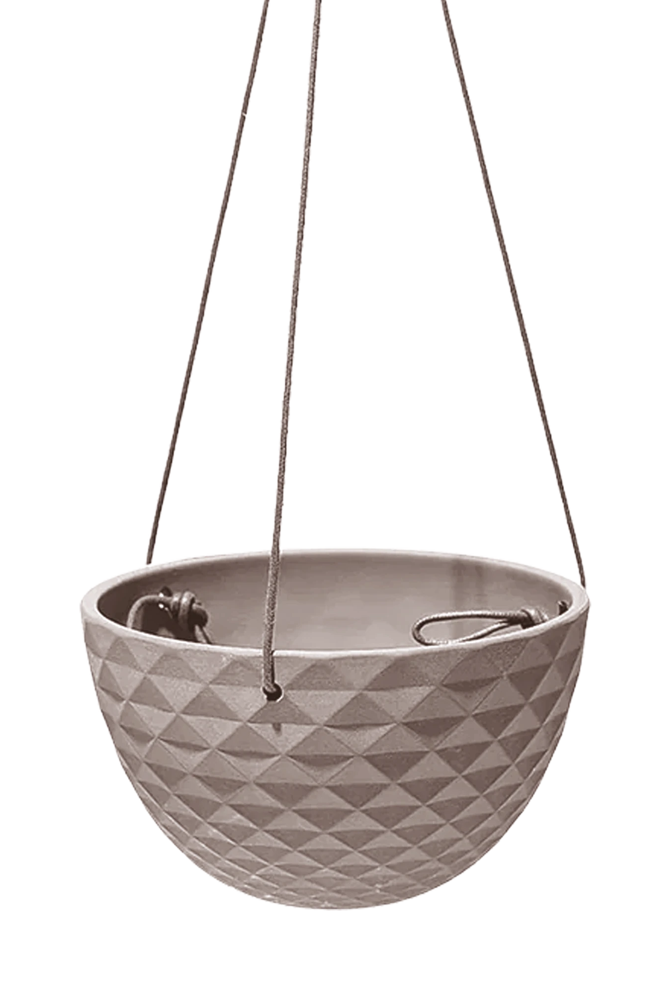 Chive Mofo mini light grey porcelain hanging planter with no drainage.