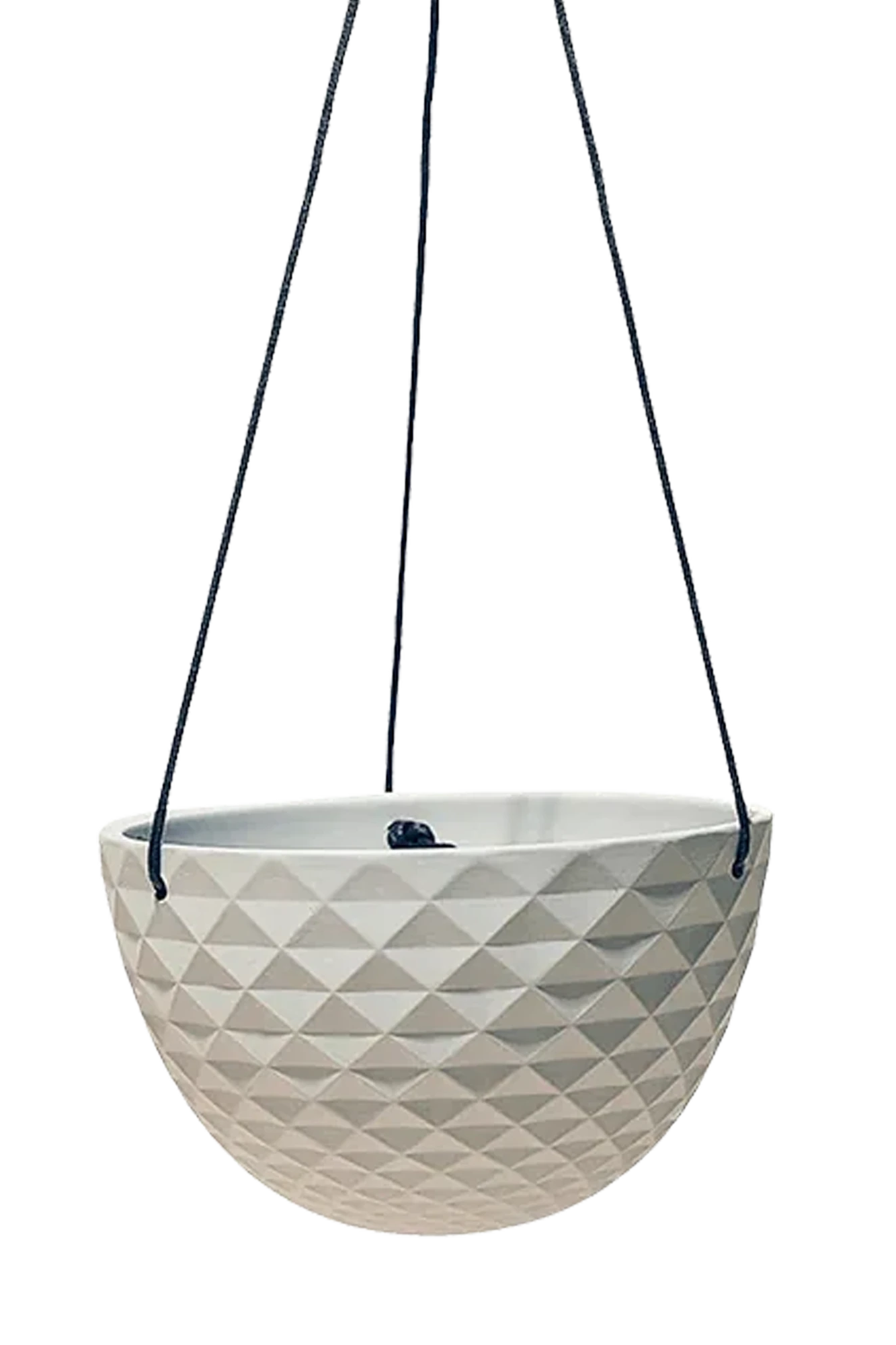 Chive Mofo mini white porcelain hanging planter with no drainage.