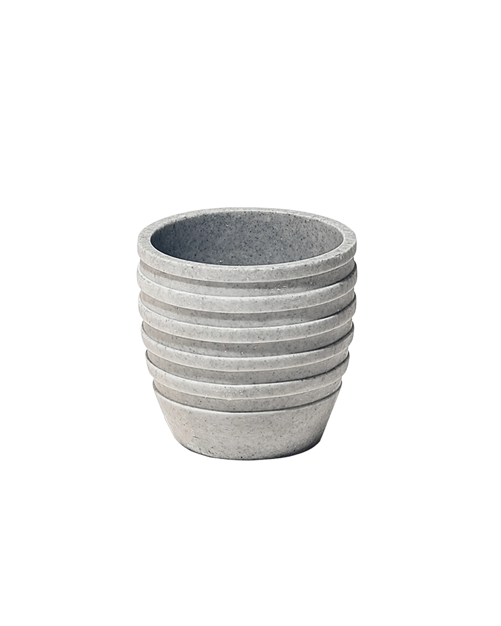 Chive Stagma grey lines textured resin planter pot with no drainage.
