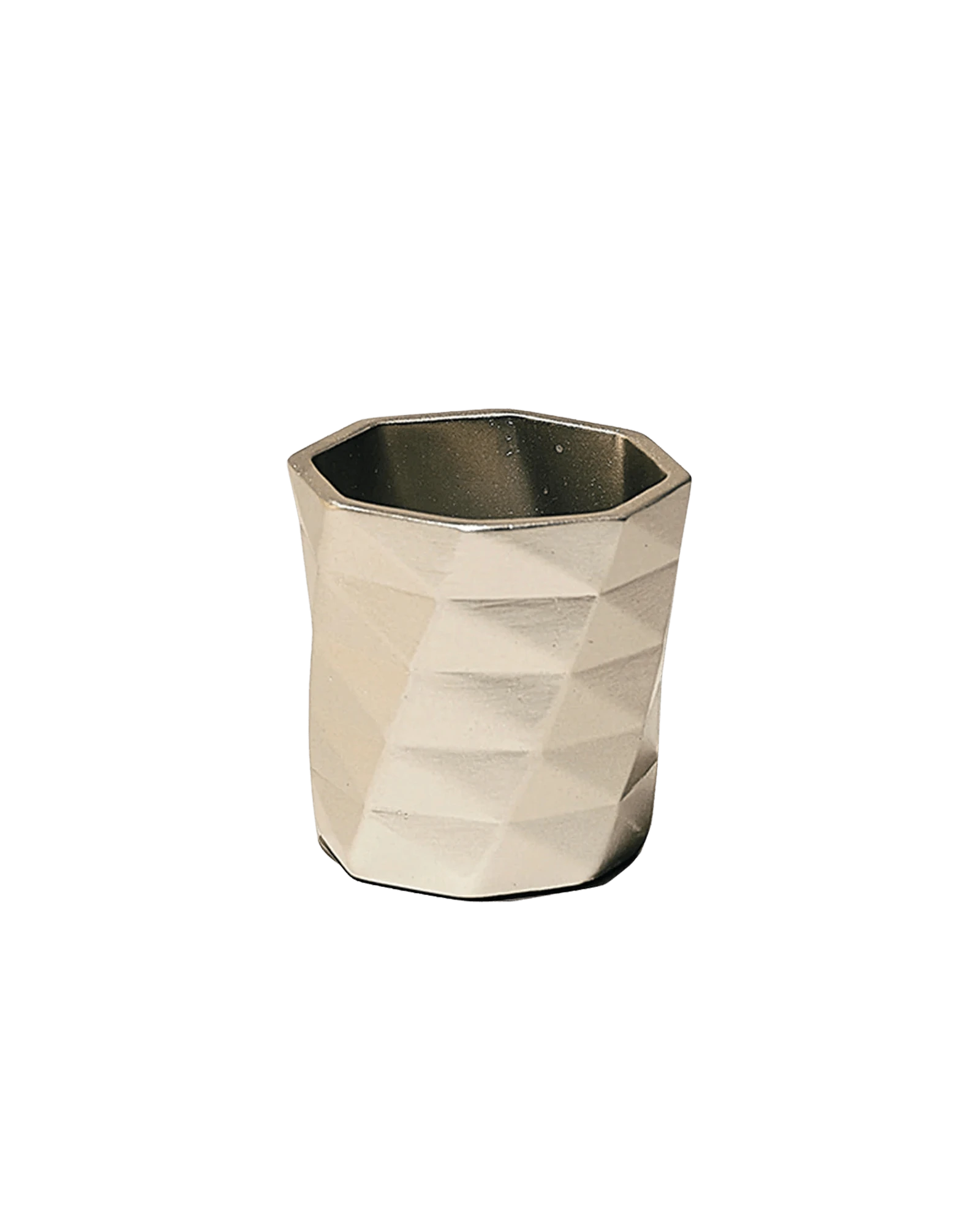 Chive Stagma pewter diamonds textured resin planter pot with no drainage.