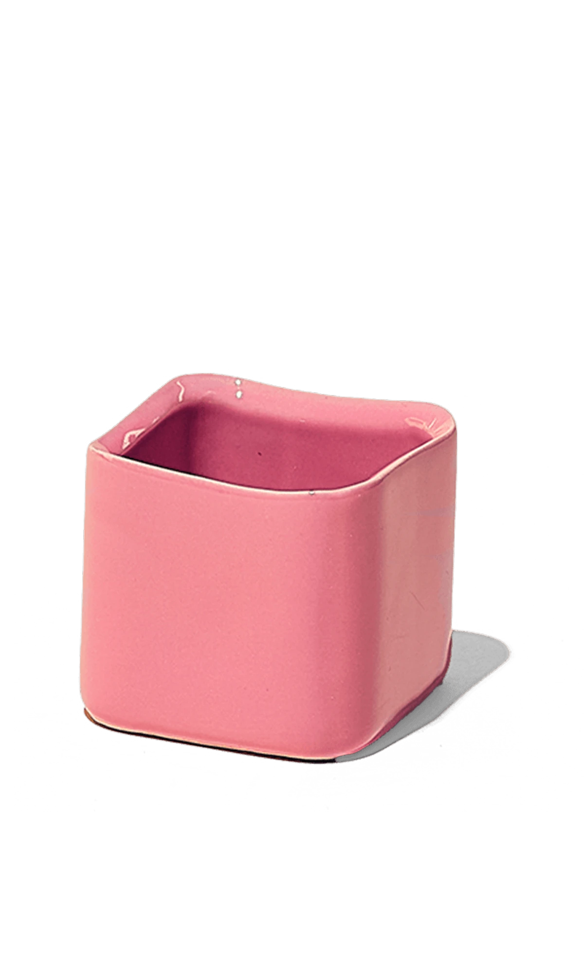 Chive Svek coral pink fully glazed ceramic planter with no drainage.