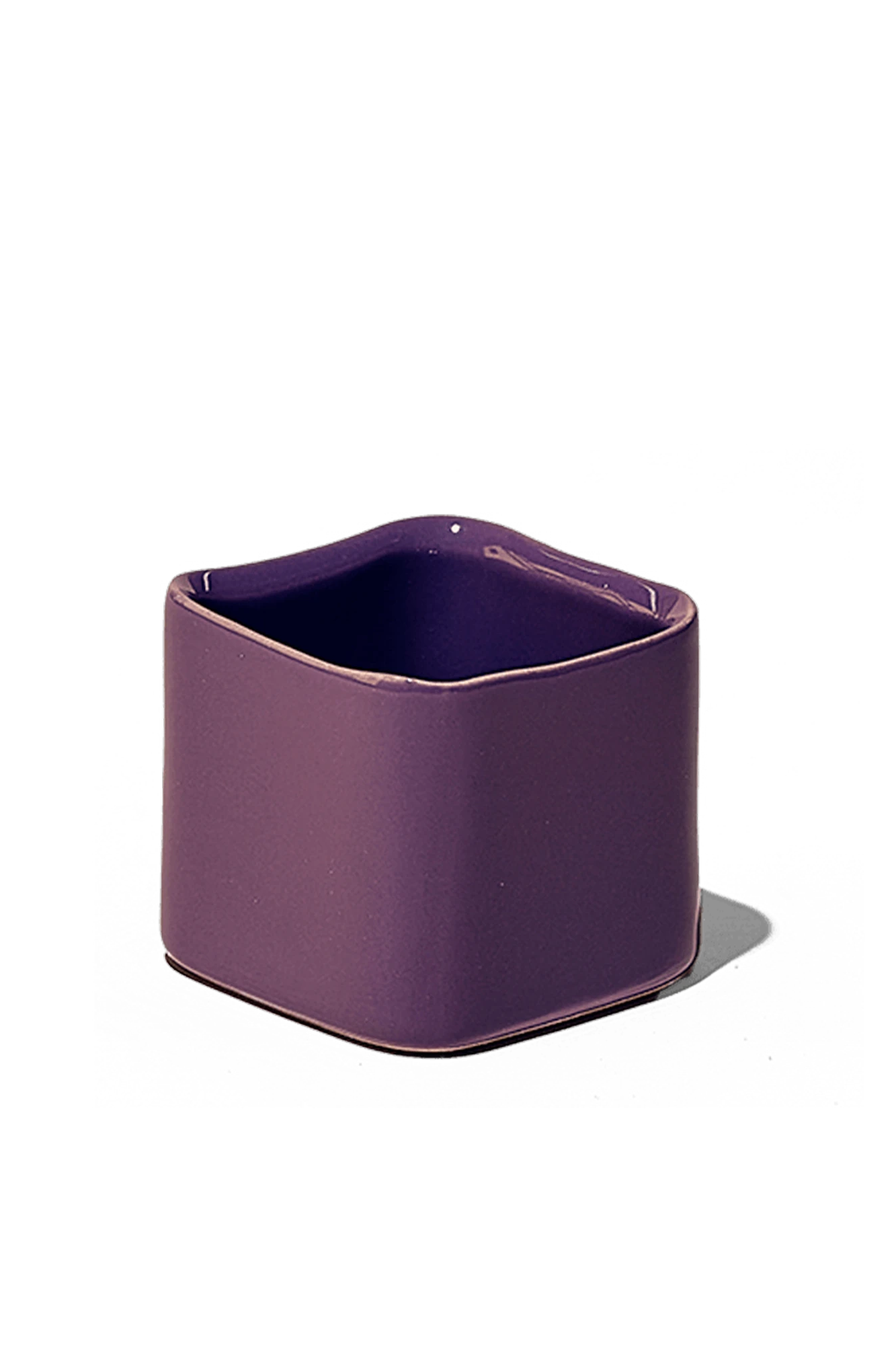Chive Svek dewberry purple fully glazed ceramic small planter with no drainage.
