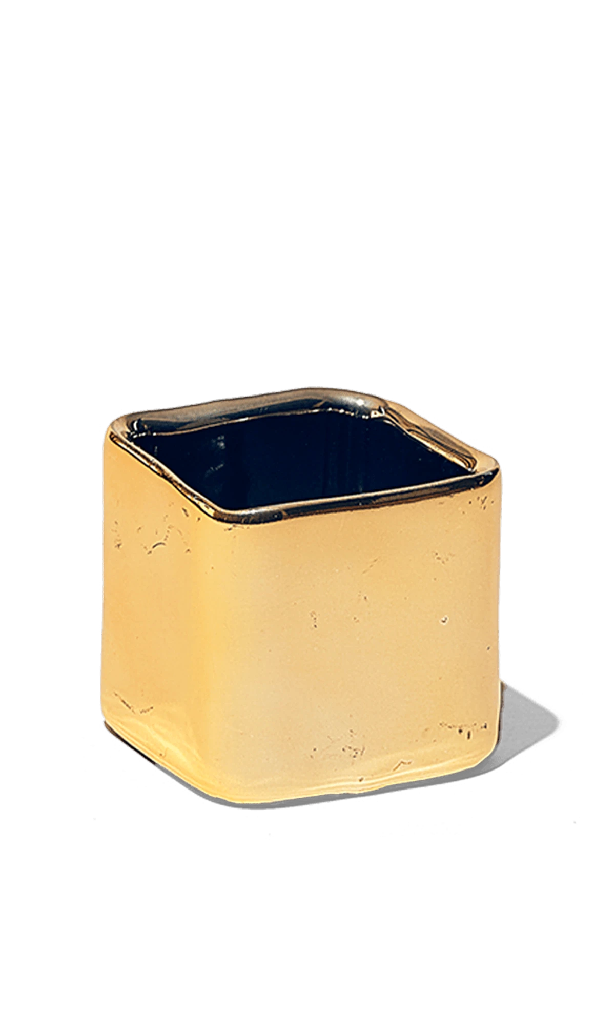 Chive Svek gold color fully glazed ceramic planter with no drainage.