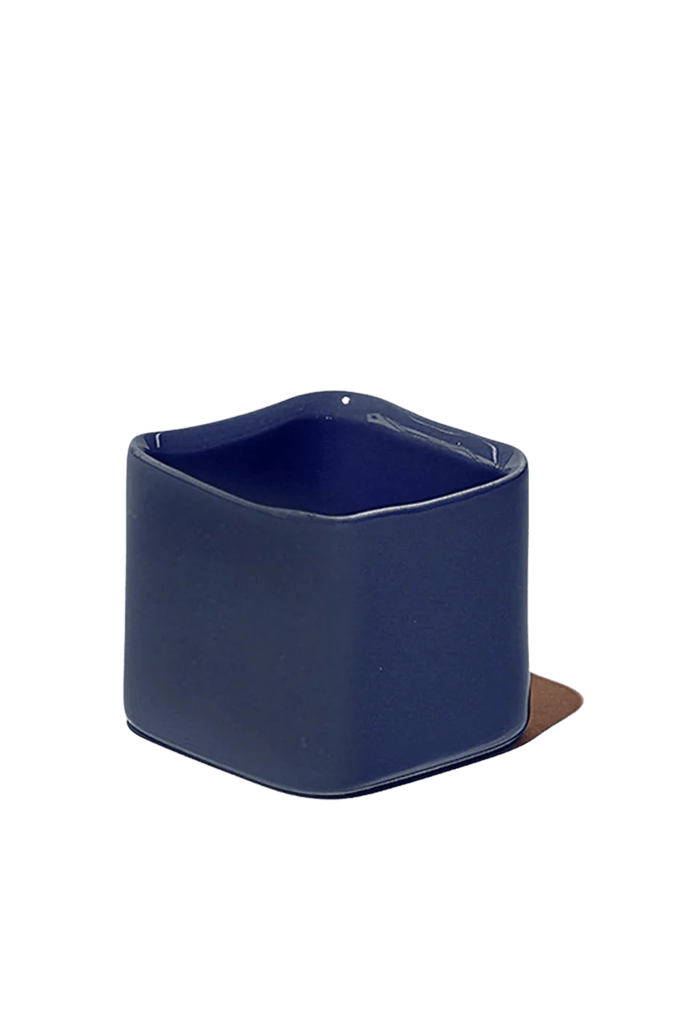 Chive Svek midnight blue color fully glazed ceramic planter with no drainage.