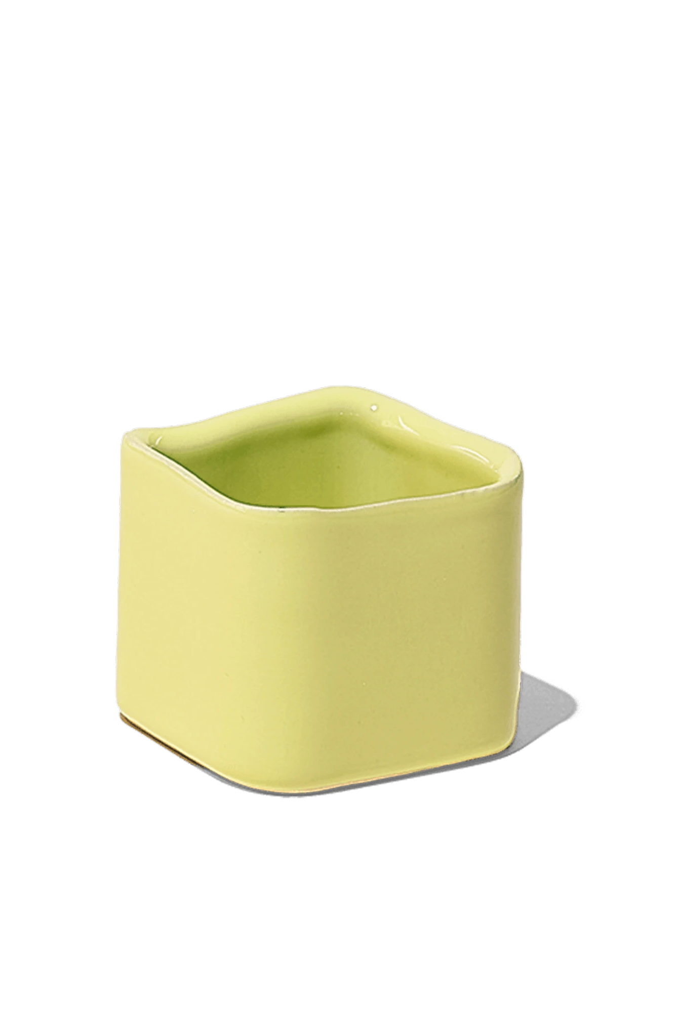 Chive Svek pea green color fully glazed ceramic planter with no drainage.