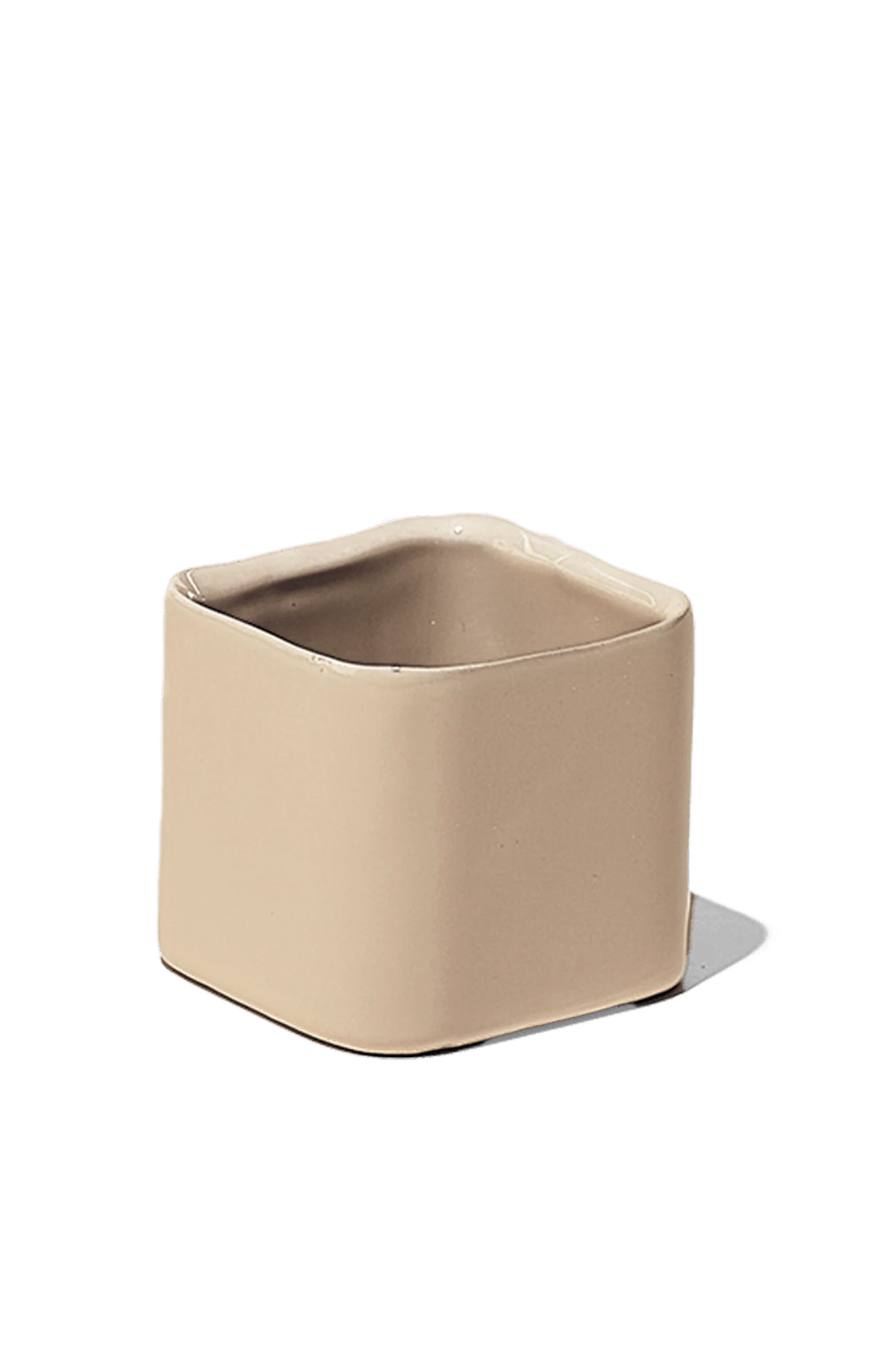 Chive Svek tan color fully glazed ceramic planter with no drainage.