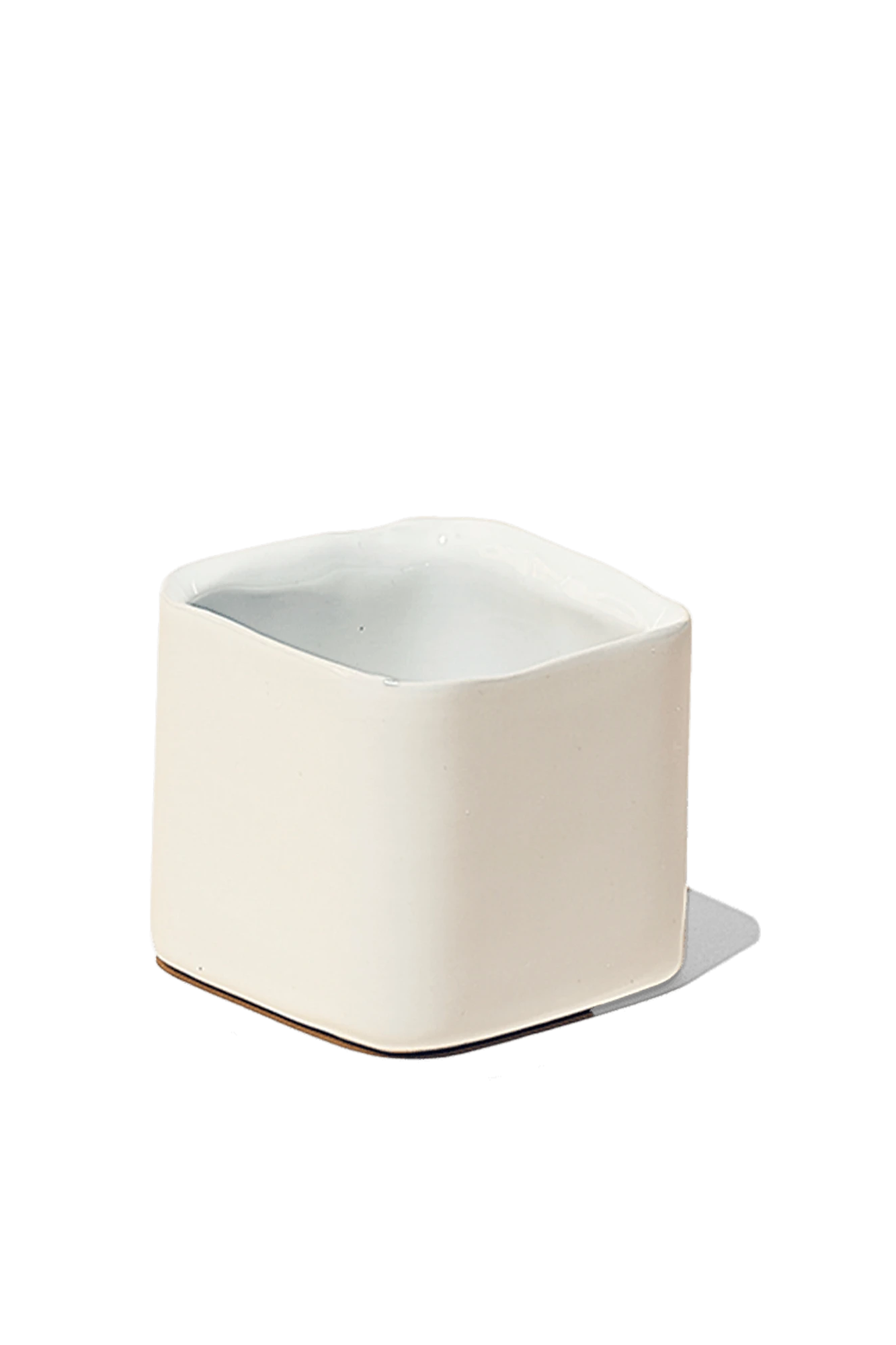 Chive Svek white color fully glazed ceramic planter with no drainage.