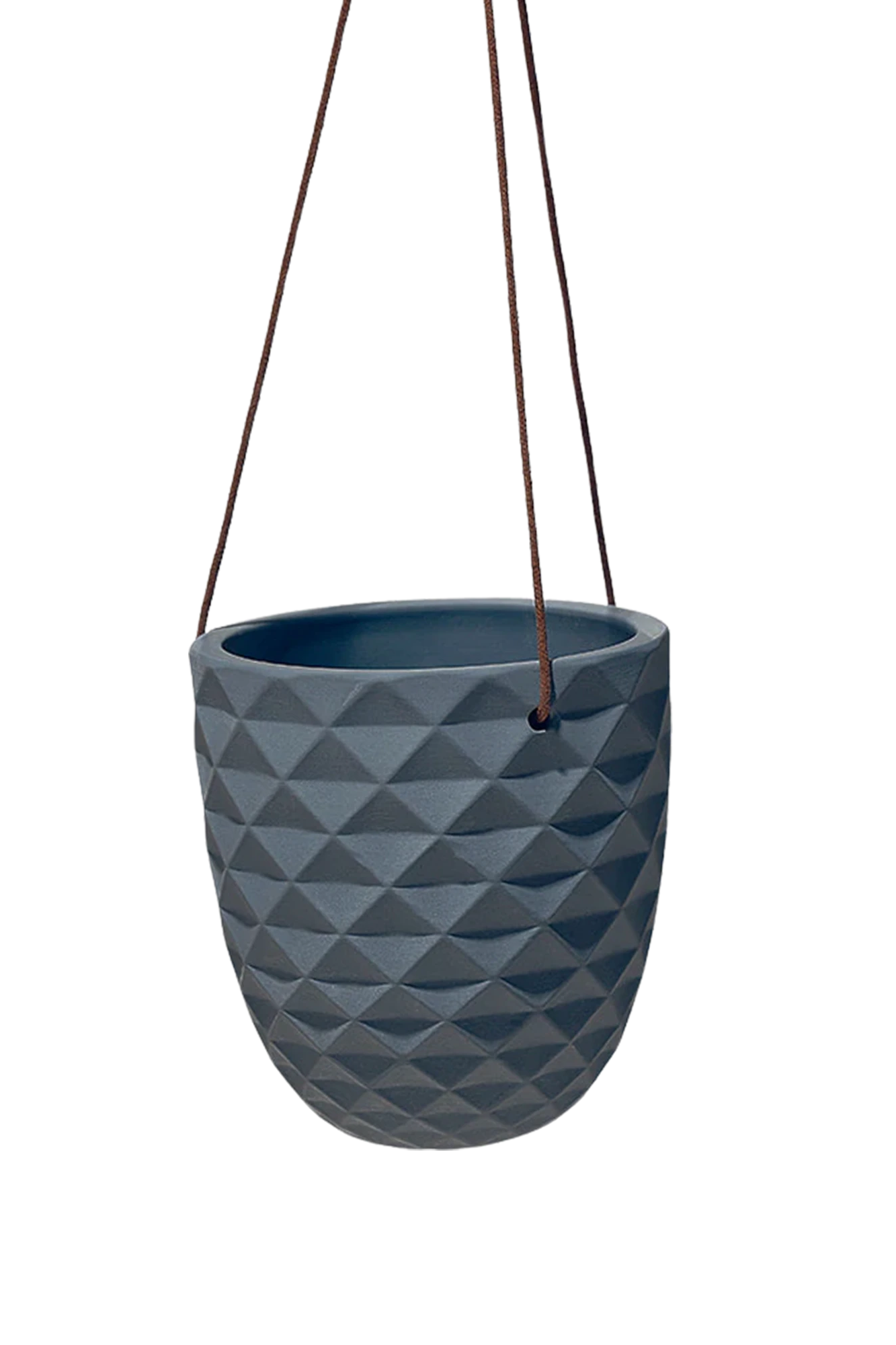 Chive Thimble black porcelain hanging planter with no drainage and matte finish.