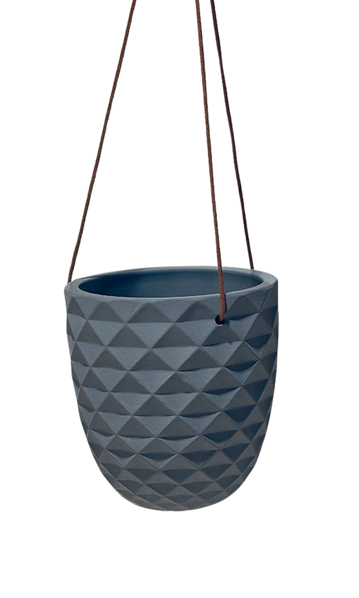 Chive Thimble black porcelain hanging planter with no drainage and matte finish.