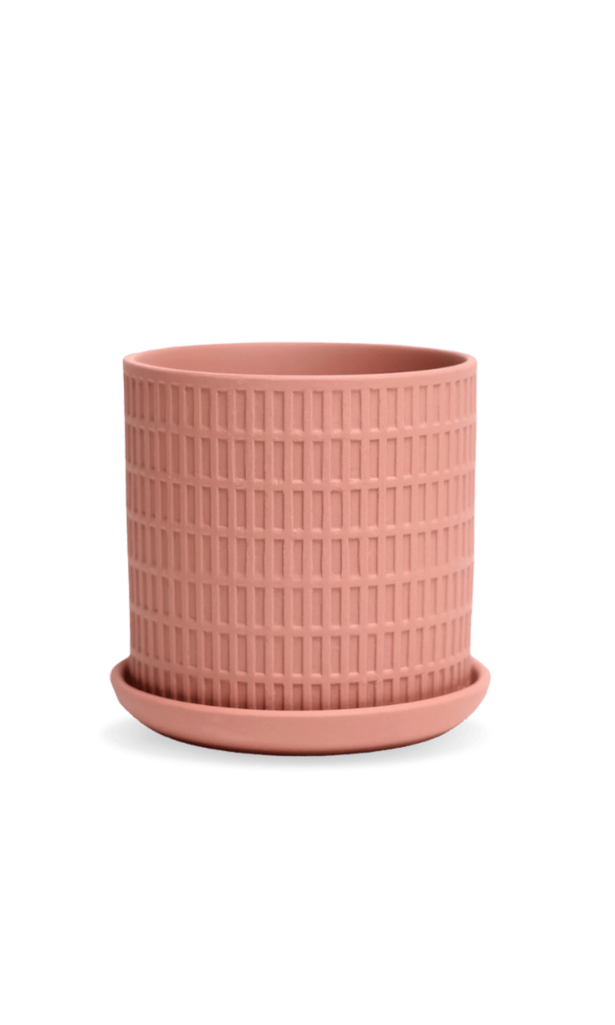 Chive Virago A medium clay terracotta porcelain pot with drainage and detachable saucer.