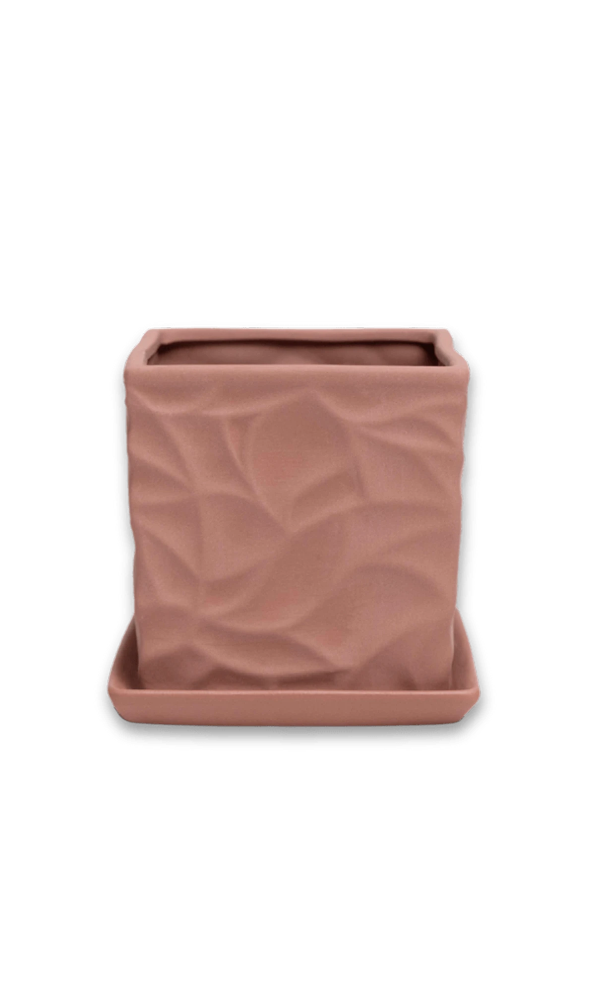 Chive Virago D medium clay terracotta porcelain pot with drainage and detachable saucer.
