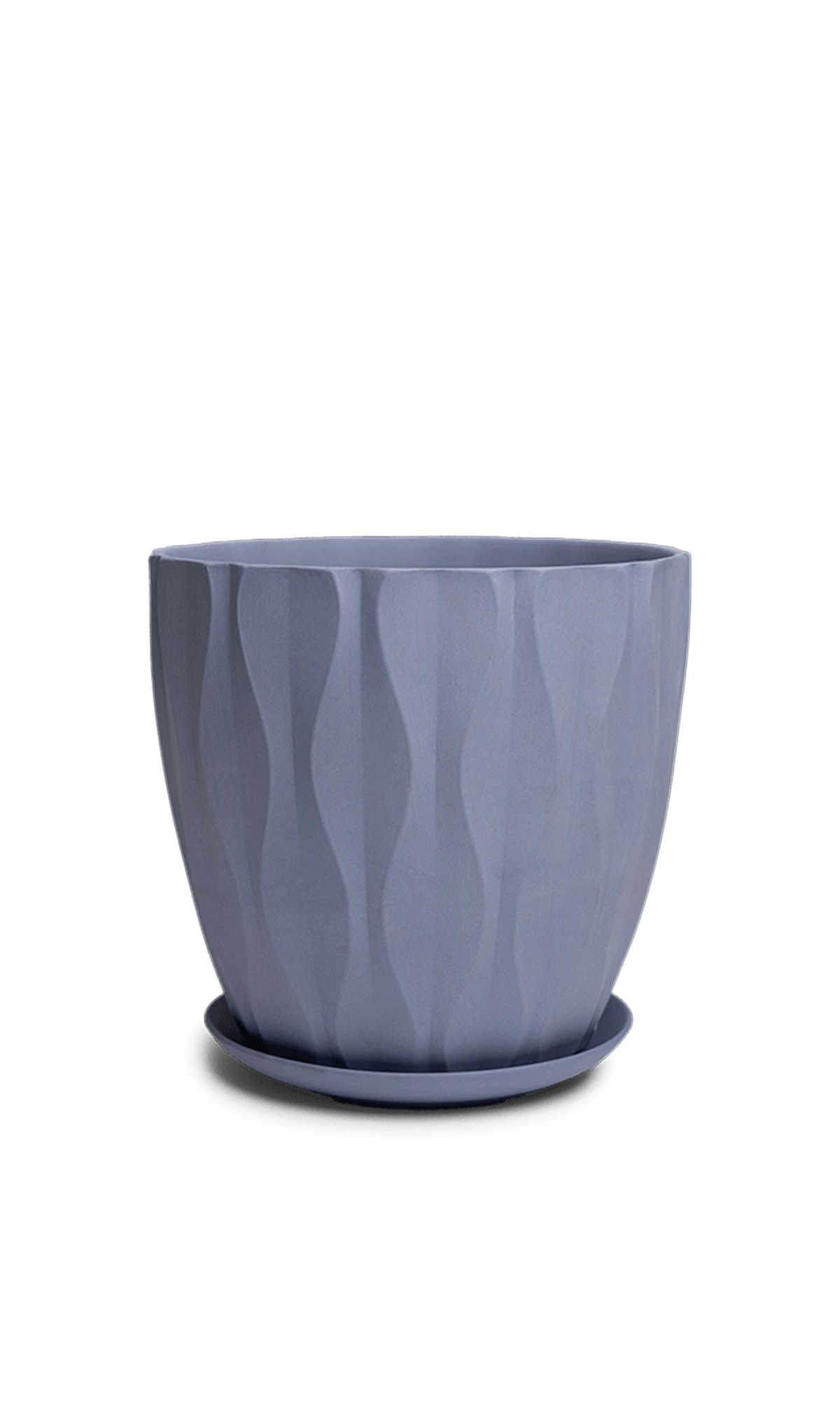 Chive Virago E large blue grey porcelain pot with drainage hole and detachable saucer.