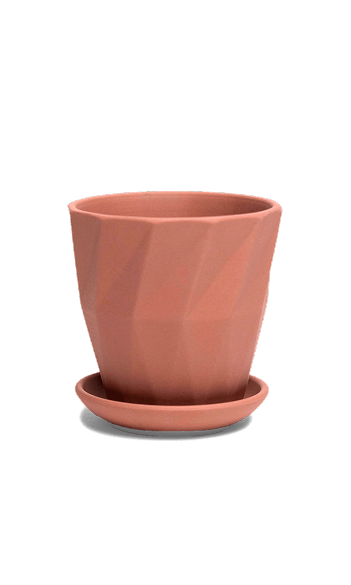 Chive Virago G medium clay terracotta porcelain pot with drainage and detachable saucer.