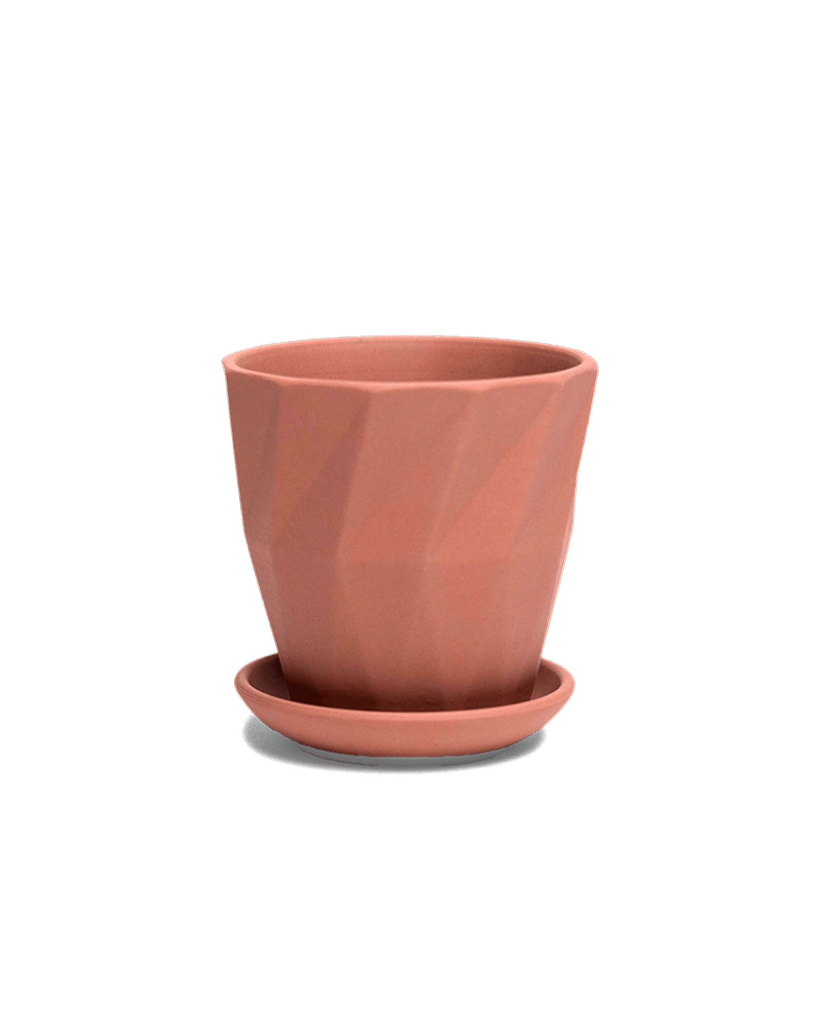 Chive Virago G medium clay terracotta porcelain pot with drainage and detachable saucer.