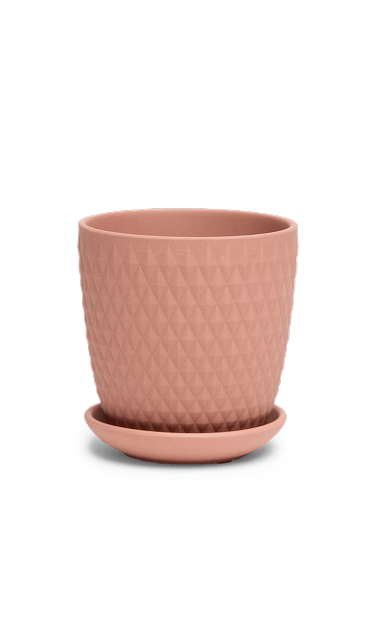 Chive Virago H medium clay terracotta porcelain pot with drainage and detachable saucer.