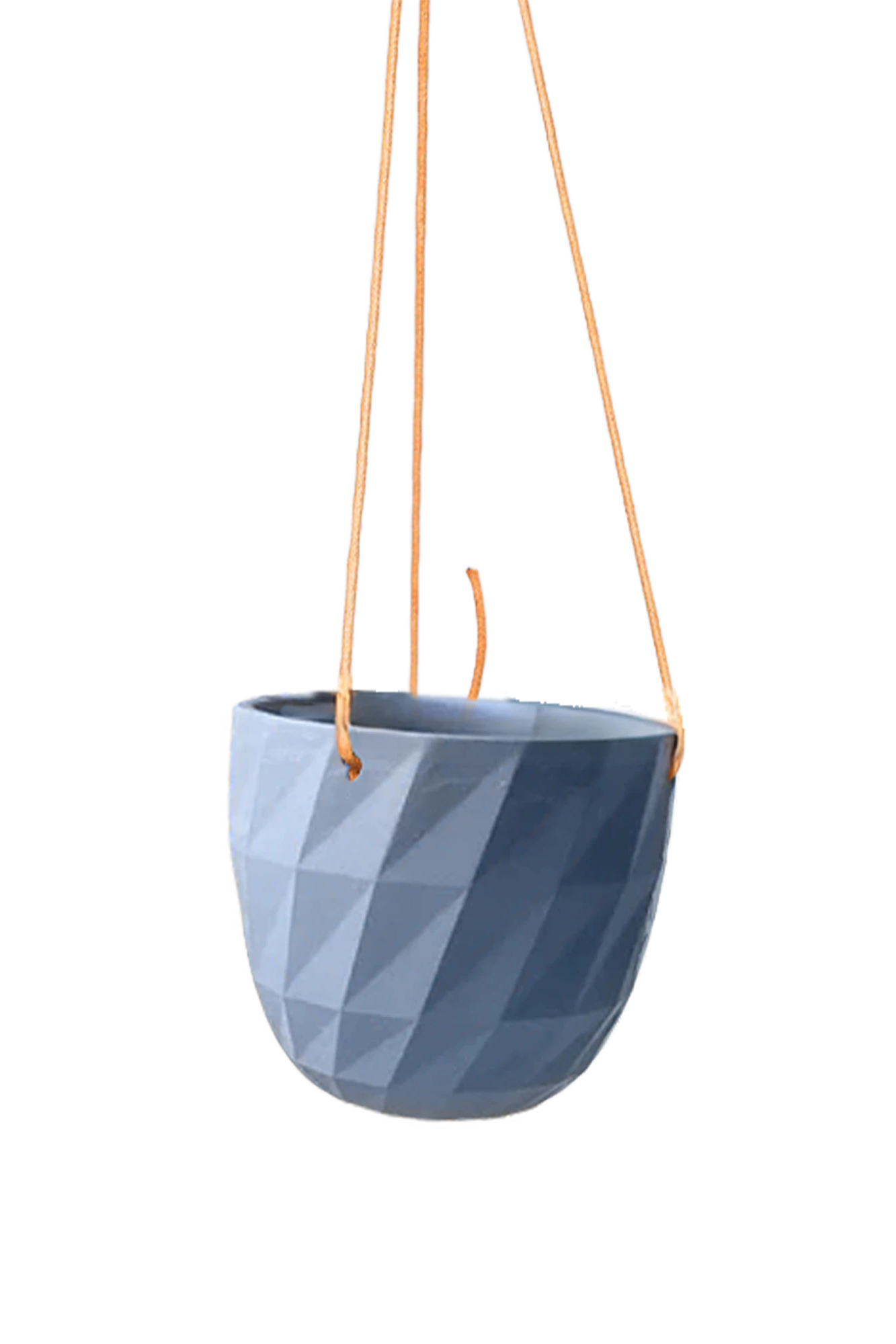 Chive Virago E blue grey ceramic hanging planter with no drainage.