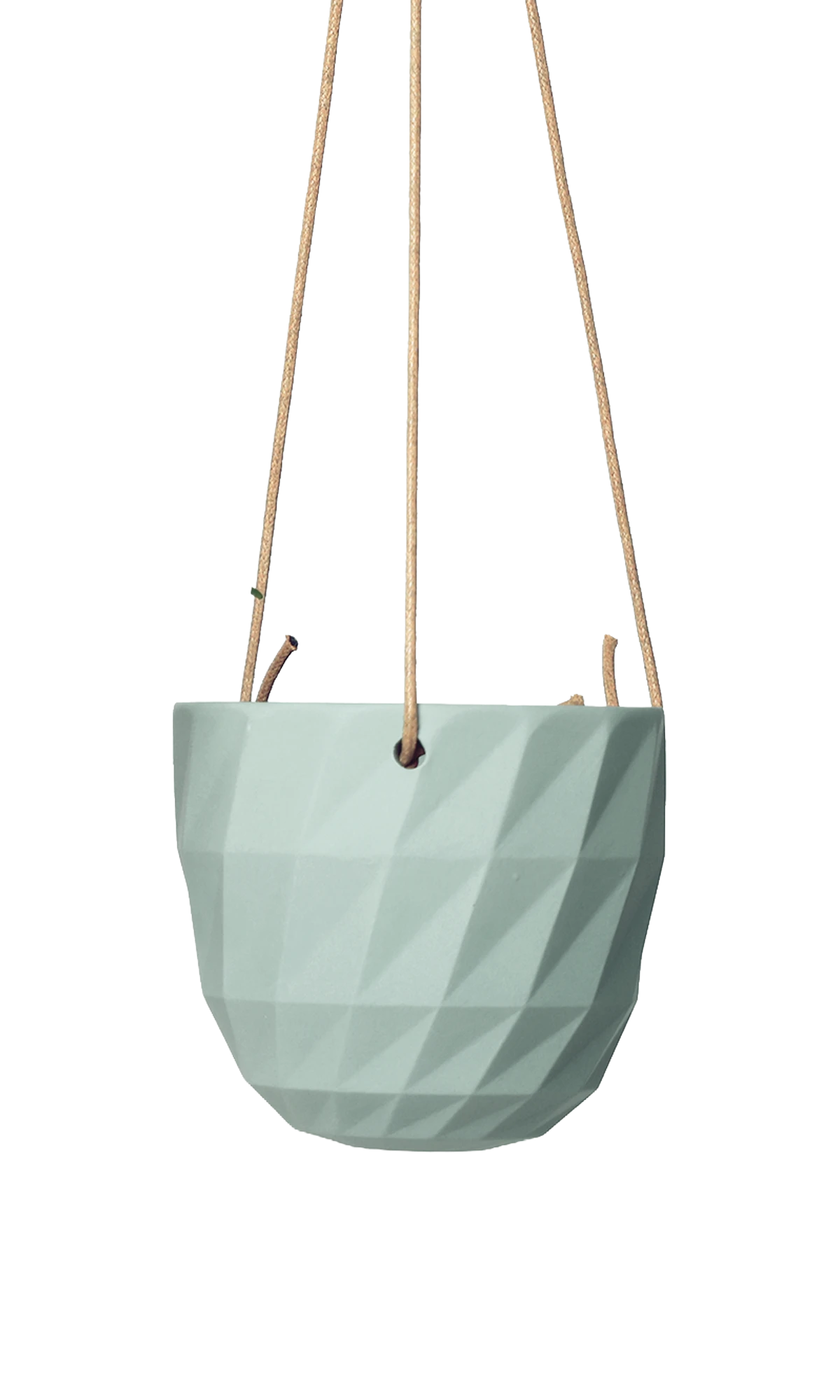 Chive Virago E peacock green ceramic hanging planter with no drainage.