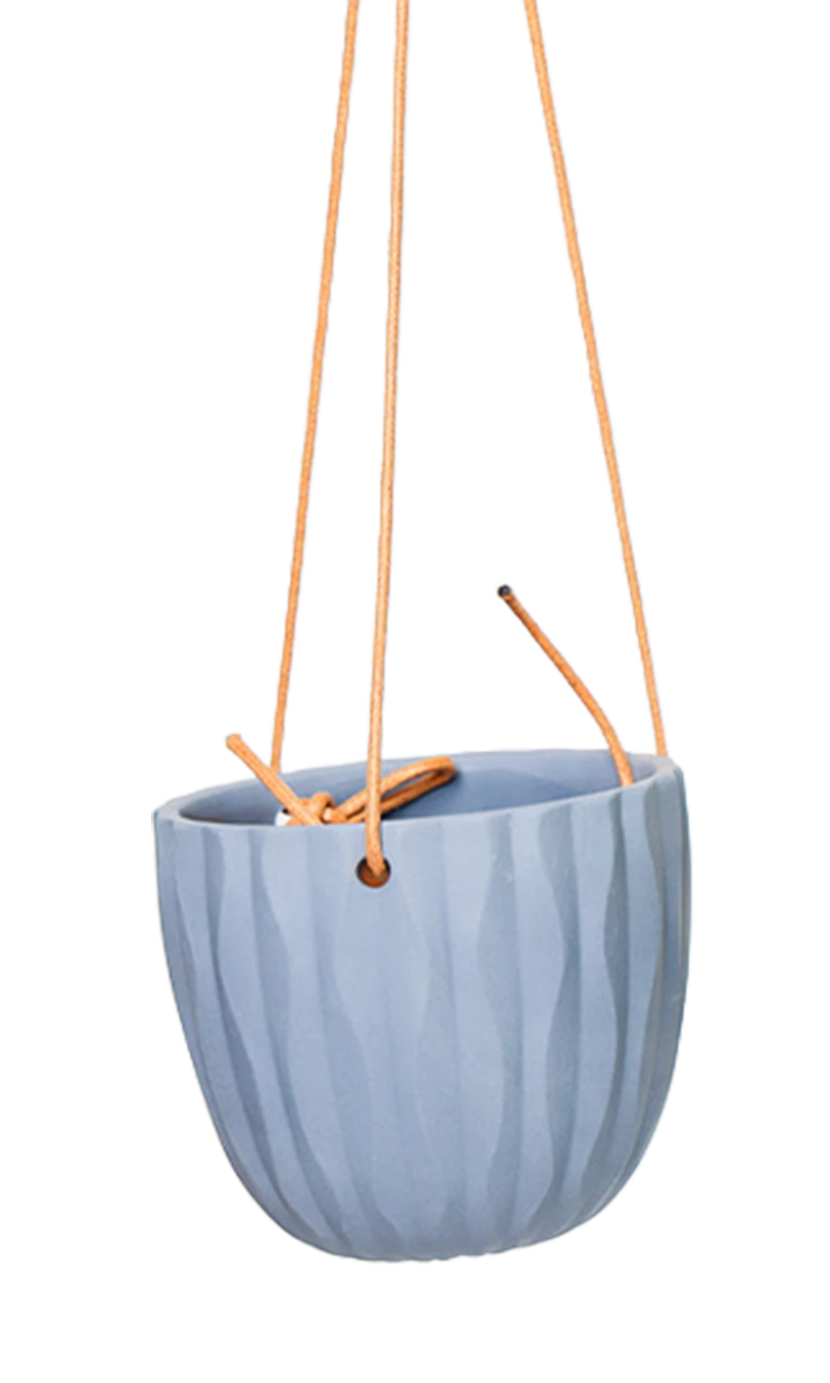 Chive Virago G blue grey ceramic hanging planter with no drainage.