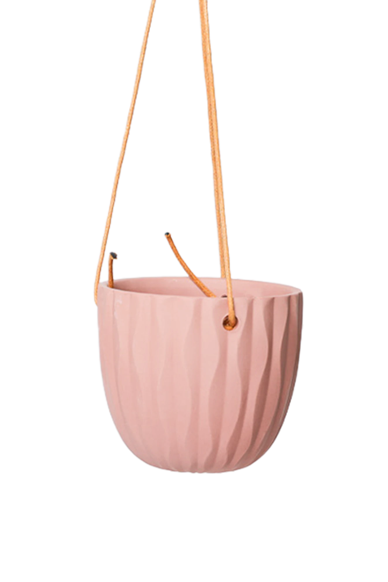 Chive Virago G clay terracotta ceramic hanging planter with no drainage.