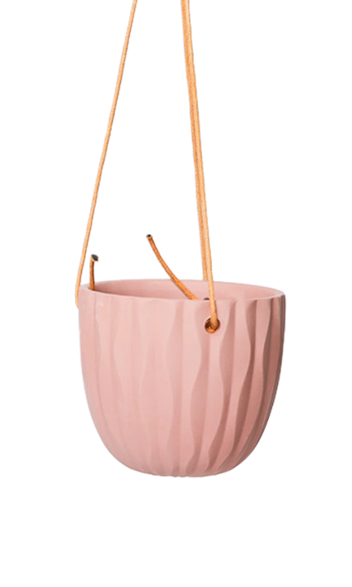Chive Virago G clay terracotta ceramic hanging planter with no drainage.