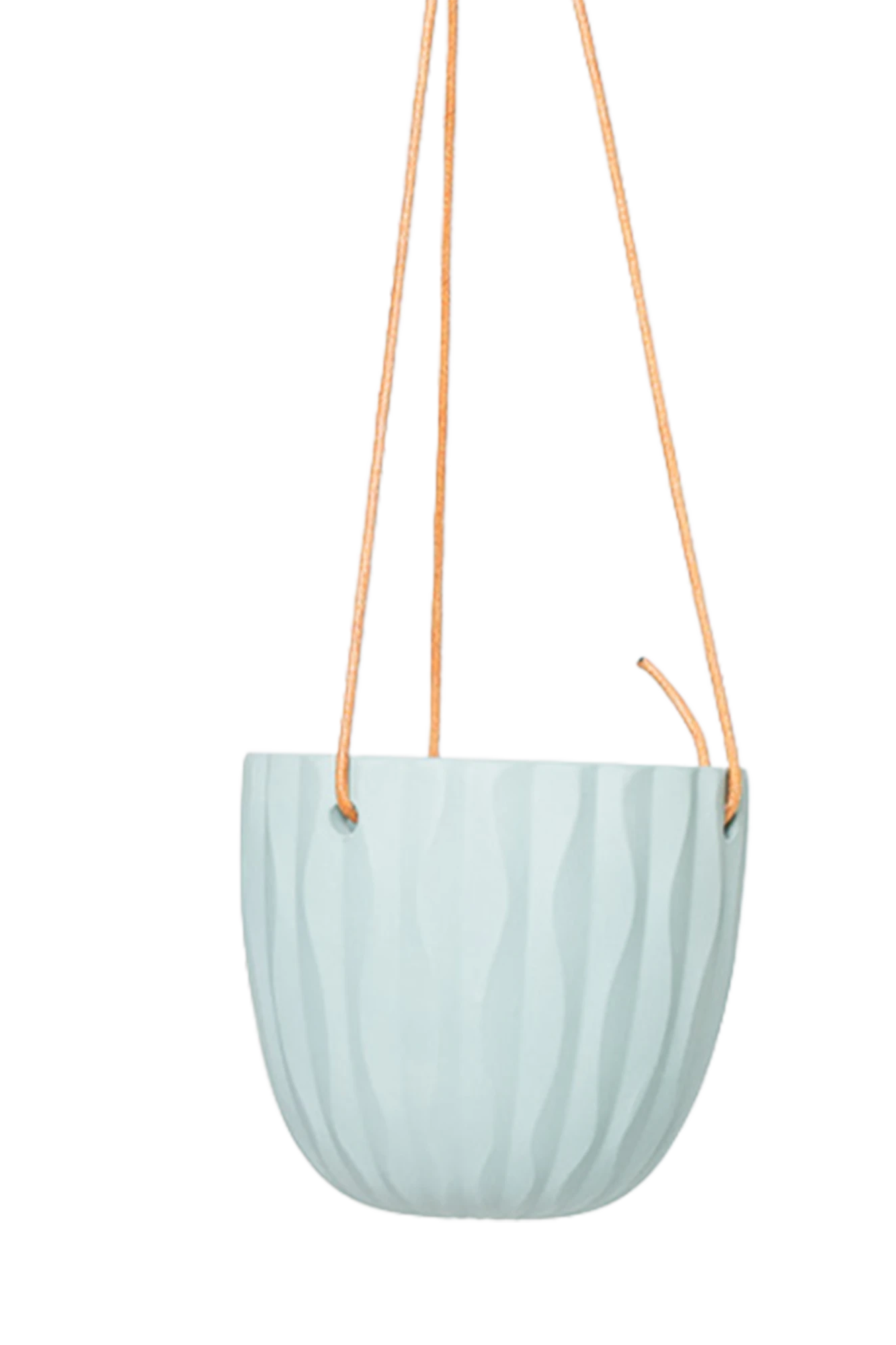 Chive Virago G peacock green ceramic hanging planter with no drainage.