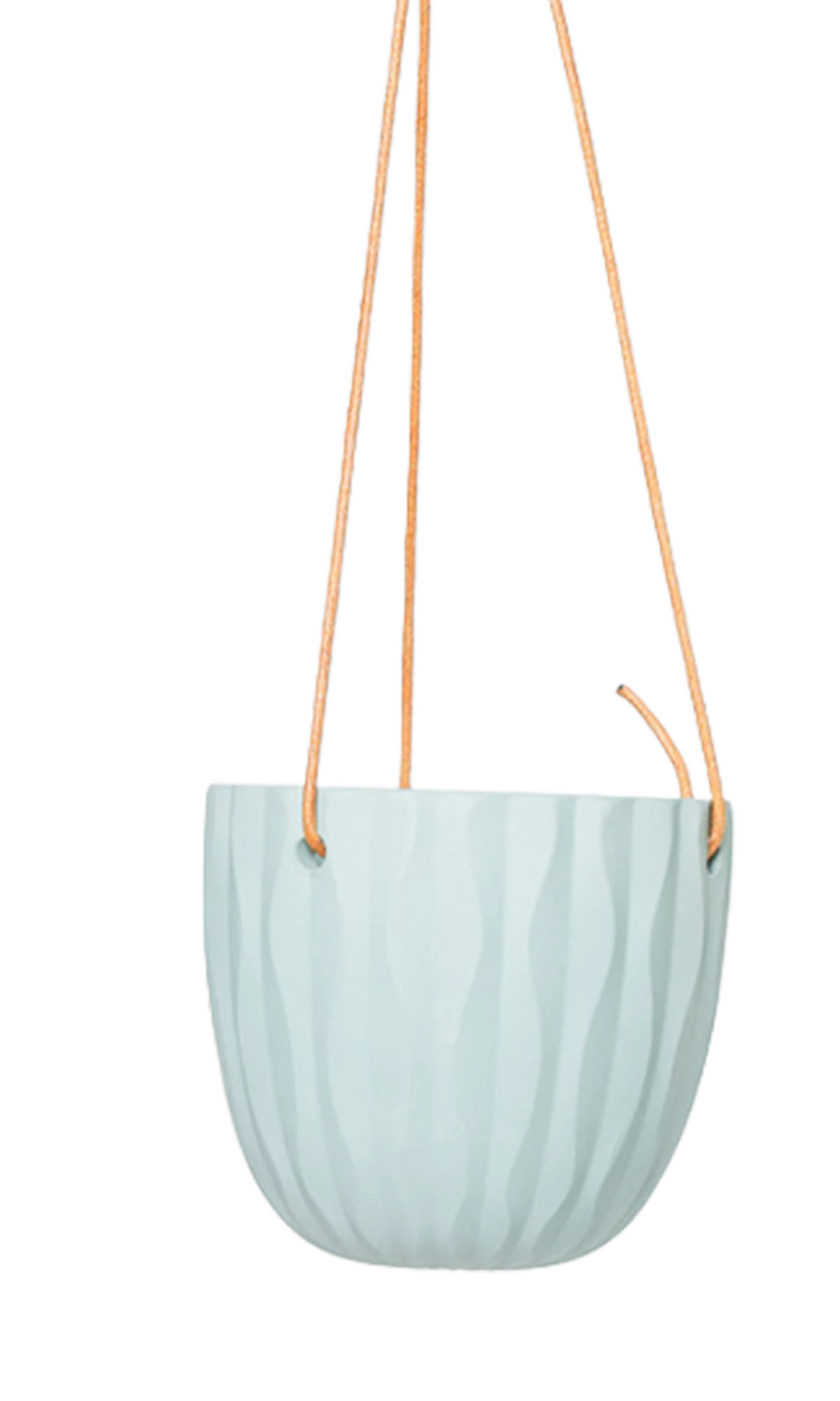 Chive Virago G peacock green ceramic hanging planter with no drainage.