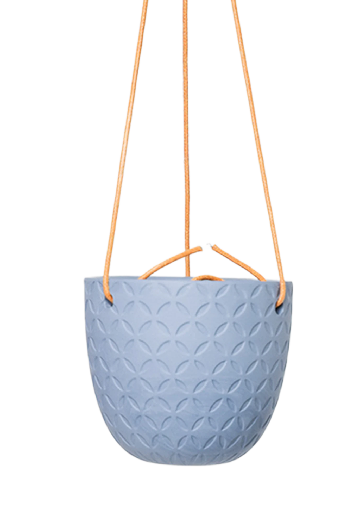 Chive Virago H blue grey ceramic hanging planter with no drainage.
