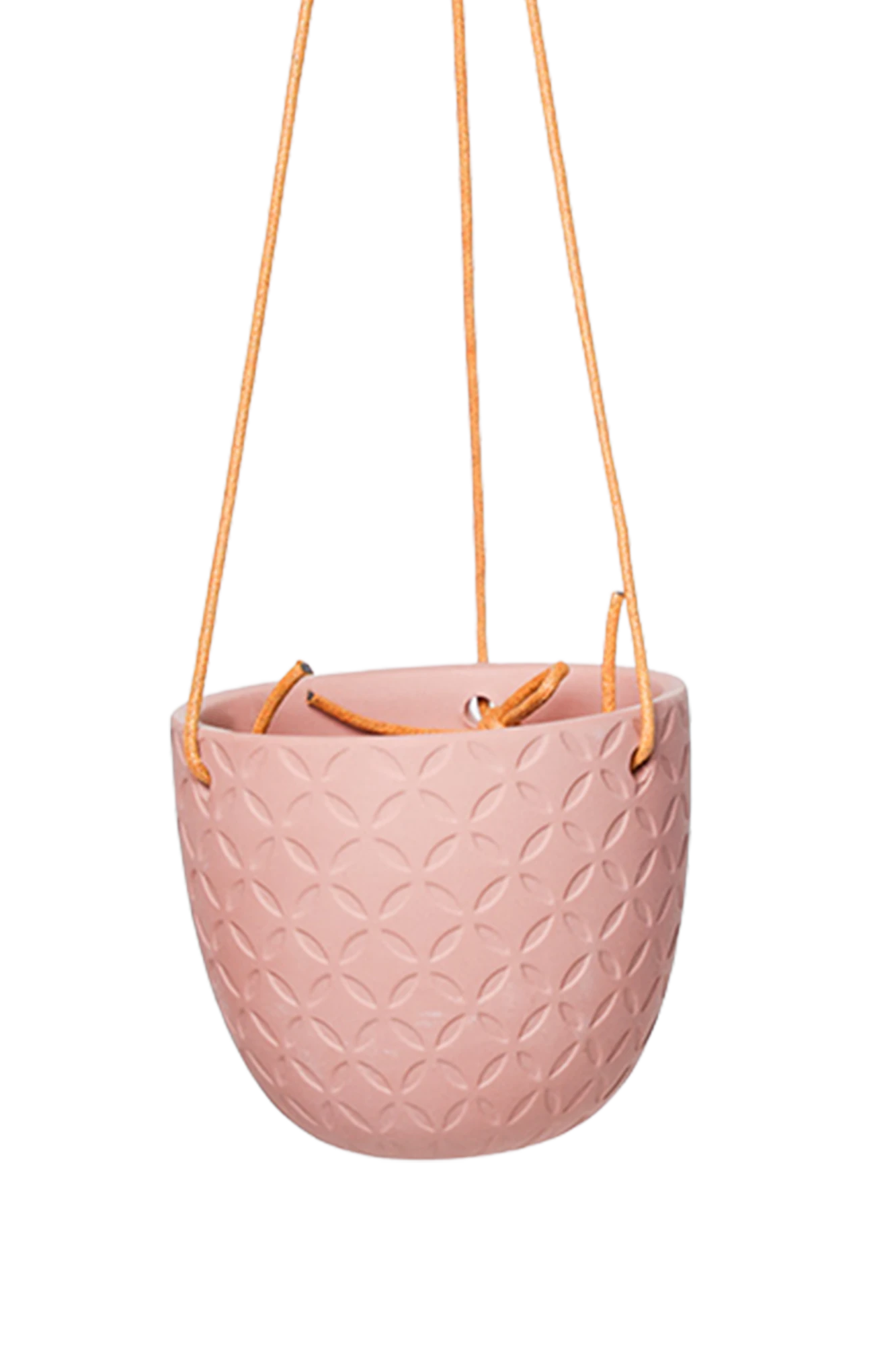 Chive Virago H clay terracotta ceramic hanging planter with no drainage.