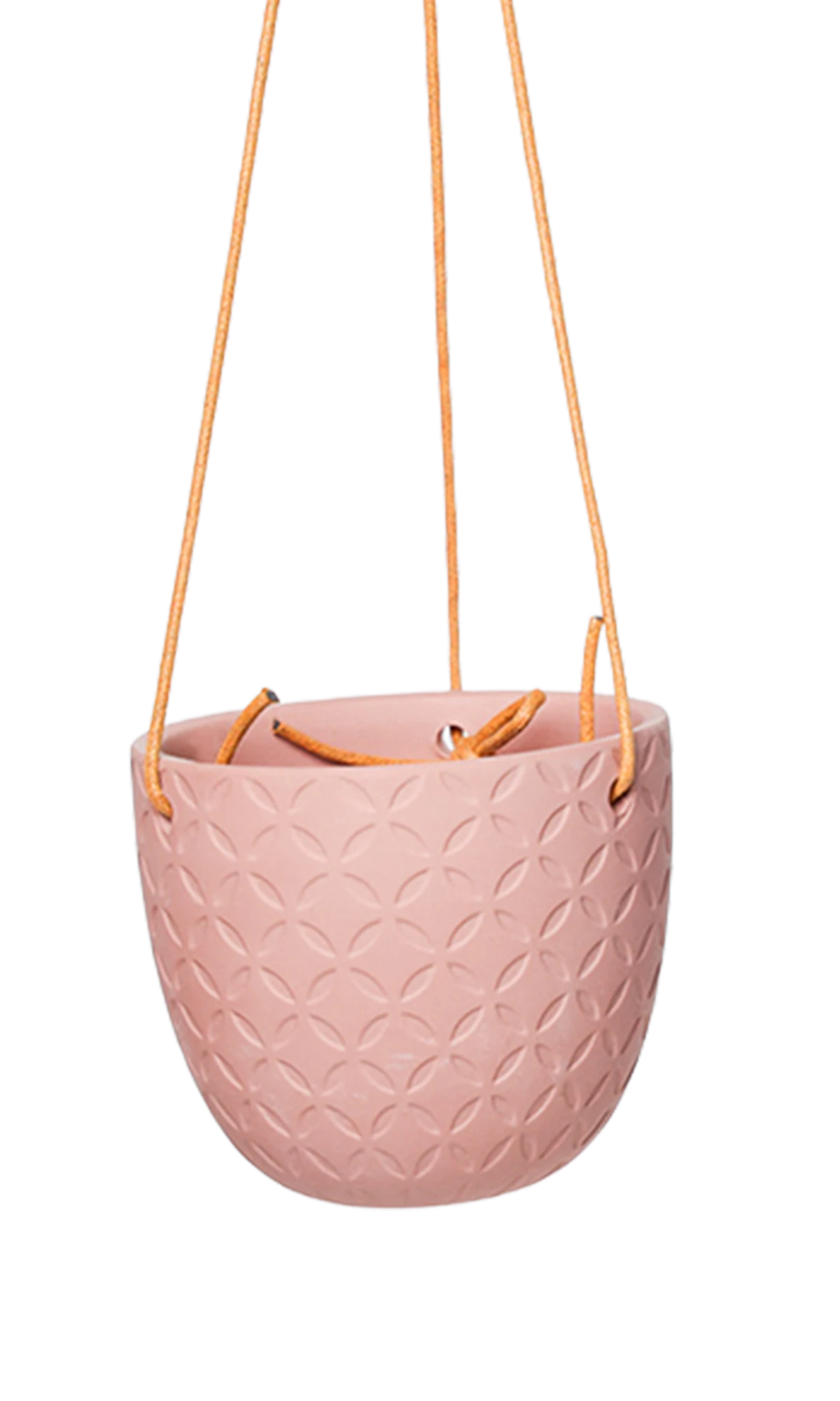 Chive Virago H clay terracotta ceramic hanging planter with no drainage.