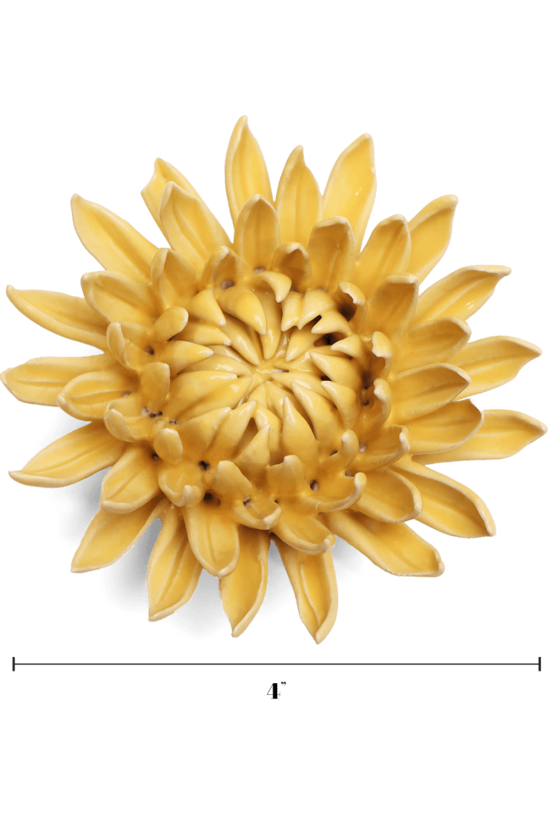 November Birth Flower - Chrysanthemum ceramic wall flower — Birth Flower Collection — handmade by Chive Studio Toronto