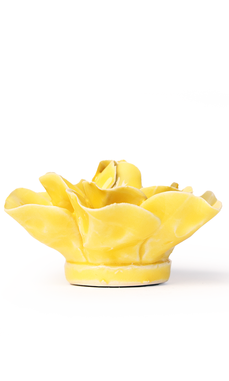 Buttercup Yellow Daffodil ceramic wall flower detail view — Chive Ceramics Studio