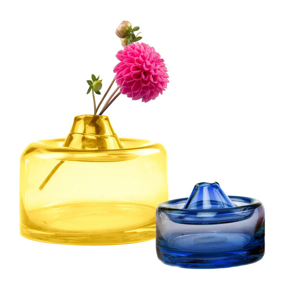 High Quality Large Amber Quasar Glass Flower Vase