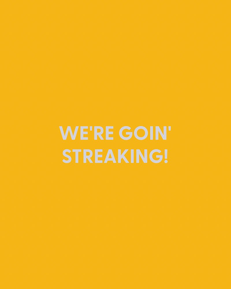 We're goin' streaking! - Greeting Card - Chive Ceramics Studio - Cards - Chive Ceramics Studio