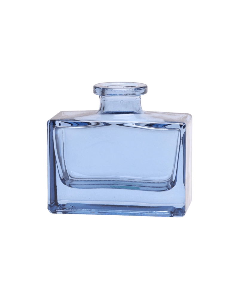 Chive Loft square glass bud vase in blue-grey with a clean rectangular silhouette and narrow neck.