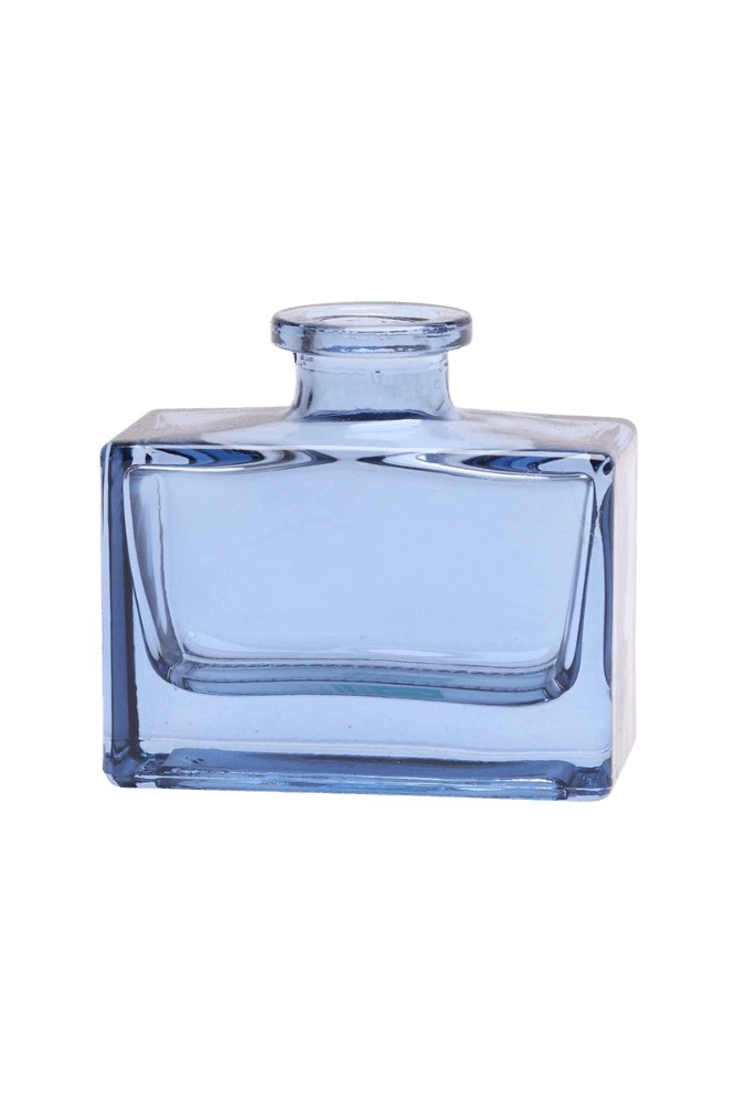 Chive Loft square glass bud vase in blue-grey with a clean rectangular silhouette and narrow neck.