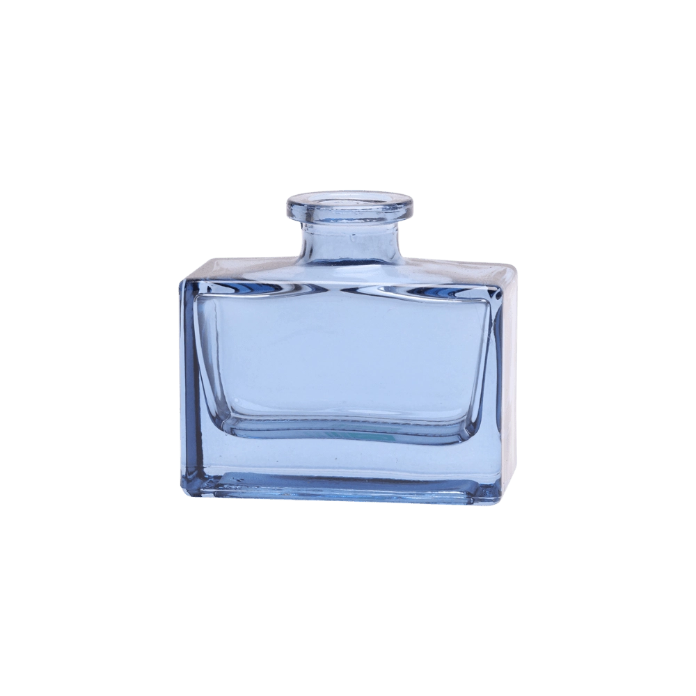 Chive Loft square glass bud vase in blue-grey with a clean rectangular silhouette and narrow neck.