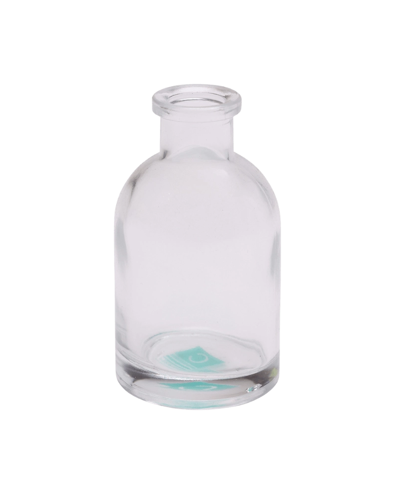 Chive Loft tall glass bud vase in clear glass, shown straight-on with a smooth glossy finish.
