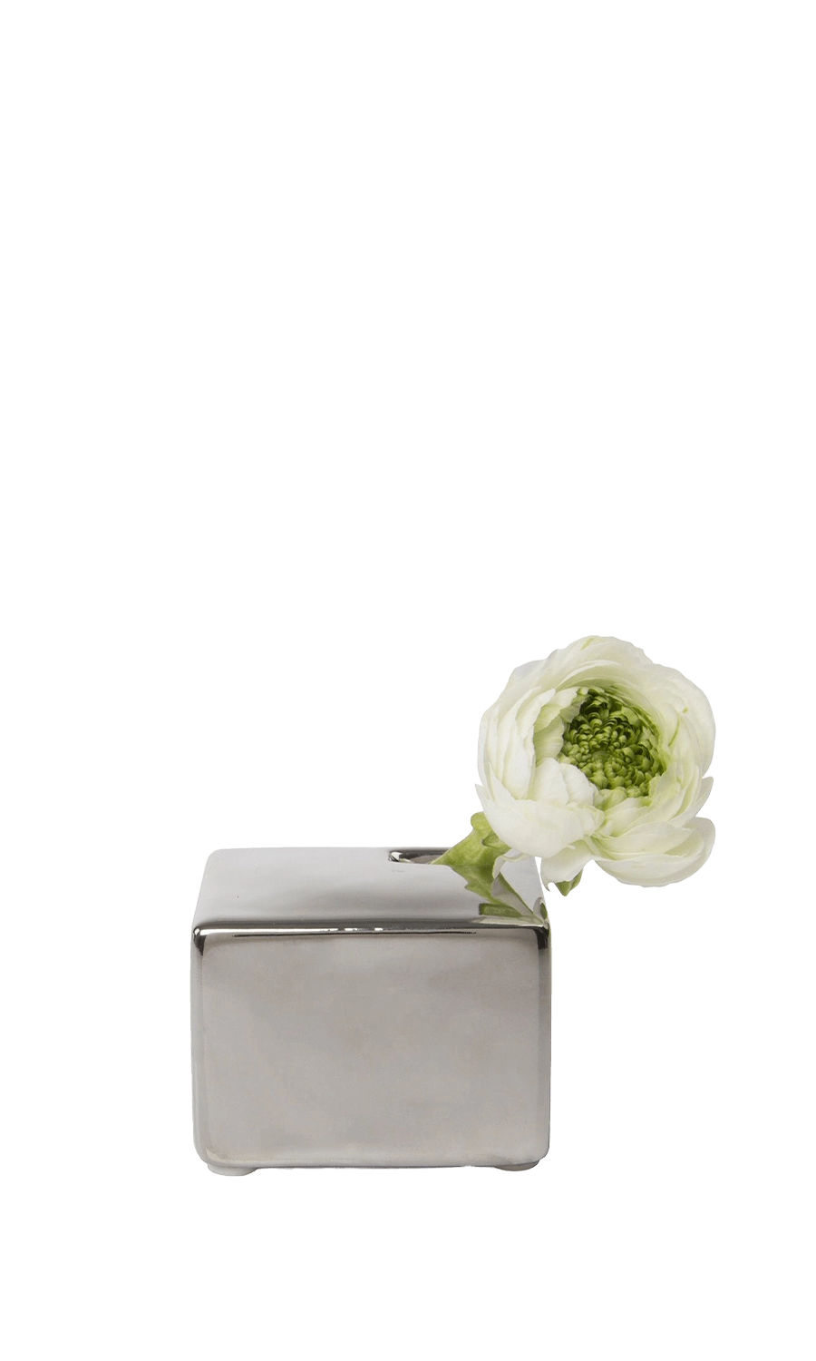 Grey Ceramic Flower Vase - Cube - handmade by Chive Studio Toronto