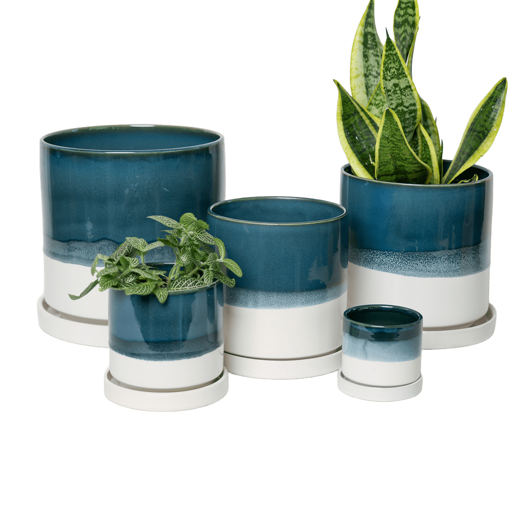 Minute Ceramic Pot And Saucer Set With Drainage | 6, 7, & 8 inch - Chive Ceramics Studio - Pots - Chive Ceramics Studio