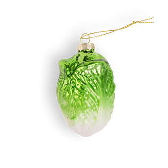 Chive glass cabbage ornament dimensions showing small tabletop-friendly scale.