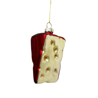 Chive glass cheese wedge ornament dimensions showing small tabletop-friendly scale.