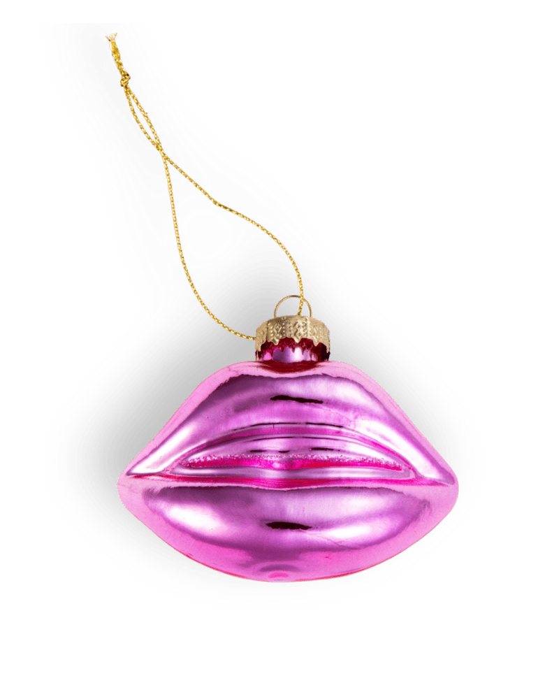 Chive glass lips ornament dimensions showing small tabletop-friendly scale.