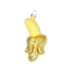 Chive glass peeled banana ornament with glossy yellow finish and curled peel detail.