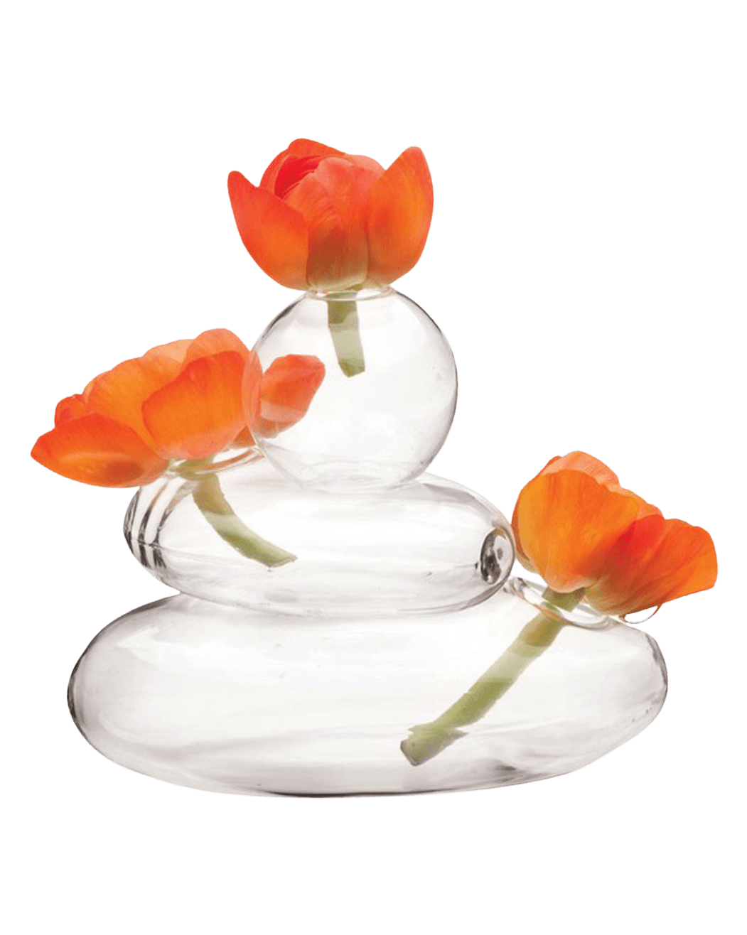 Rockpile Glass Modern Clear Flower Vase - Chive Ceramics Studio - Vases - Chive Ceramics Studio