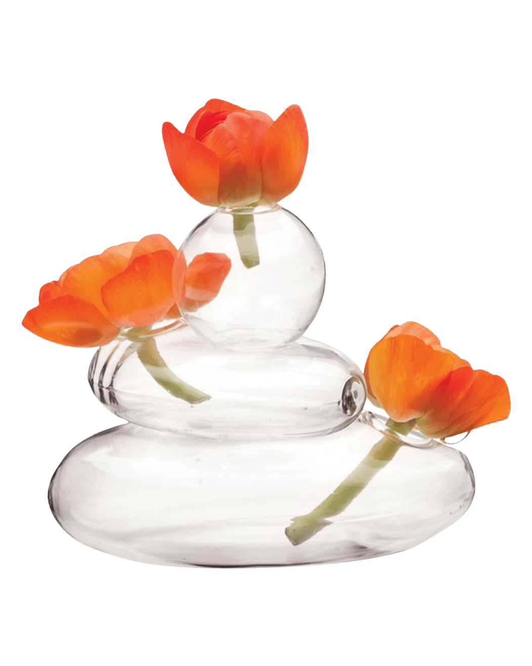 Rockpile Glass Modern Clear Flower Vase - Chive Ceramics Studio - Vases - Chive Ceramics Studio