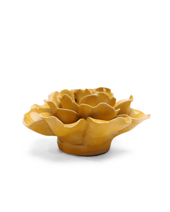Burnt Yellow Rose ceramic wall flower — English Garden — handmade by Chive Studio Toronto