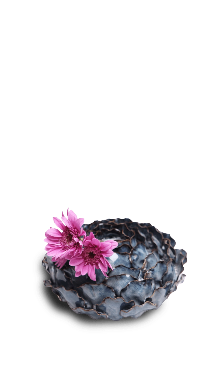 Blue Ceramic Floral Vase - Utopia - handmade by Chive Studio Toronto