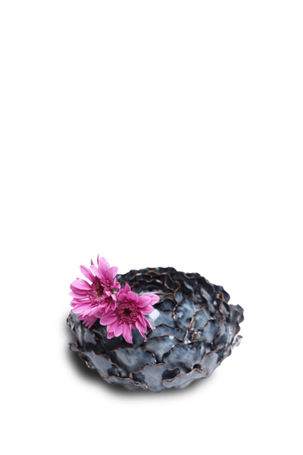 Blue Ceramic Floral Vase - Utopia - handmade by Chive Studio Toronto