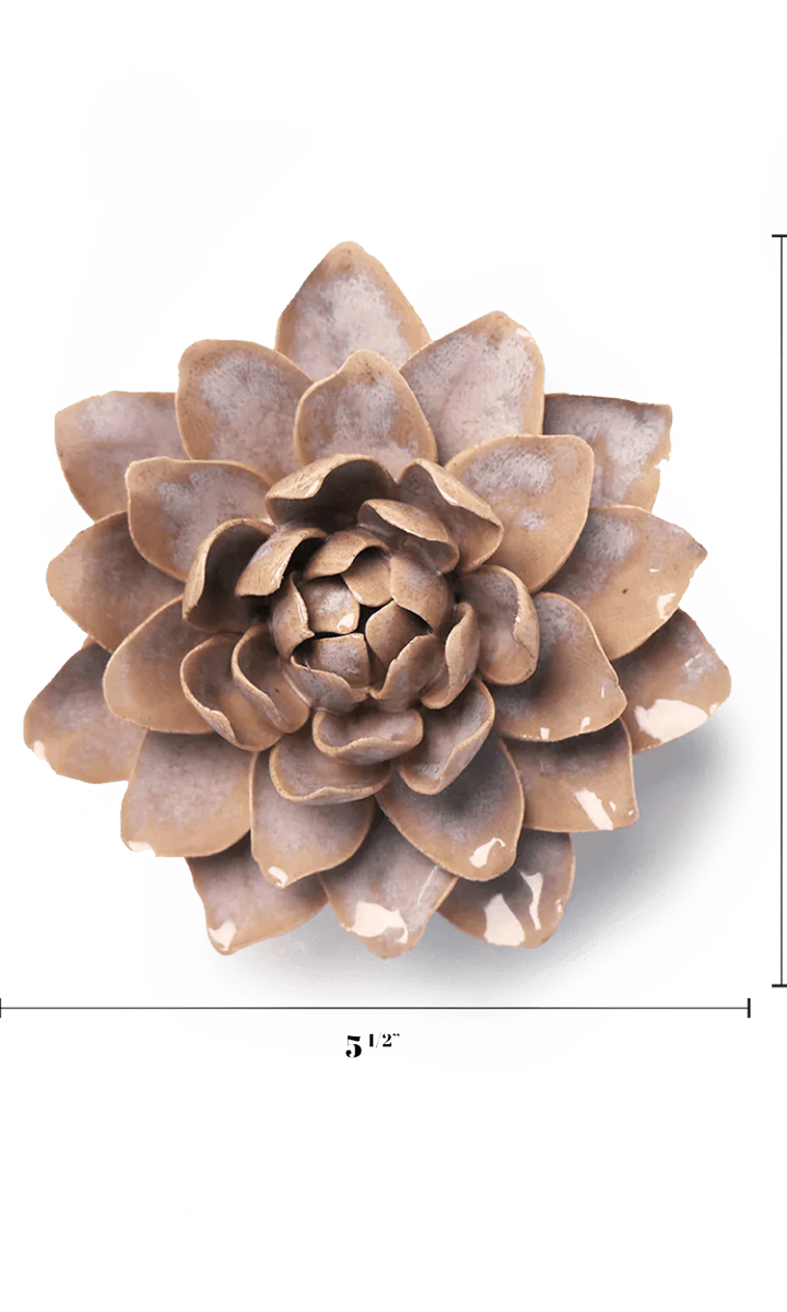Pink Sand Starbrite Water Lily styled flat on a console tablescape, Chive Ceramics Studio